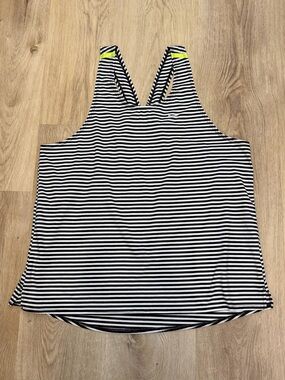 Nike Dri-fit Black and White Striped Tank